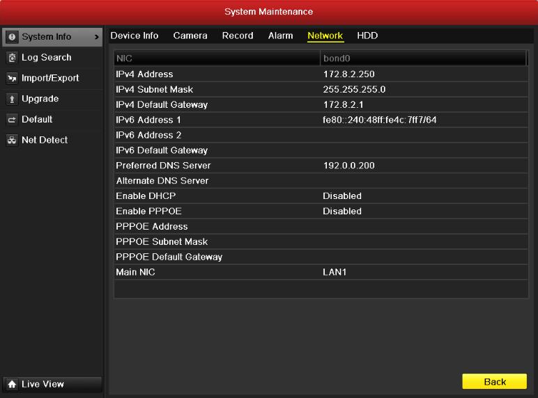 Figure 12.4 Alarm Information Interface 12.1.5 Viewing Network Information Steps: 1.