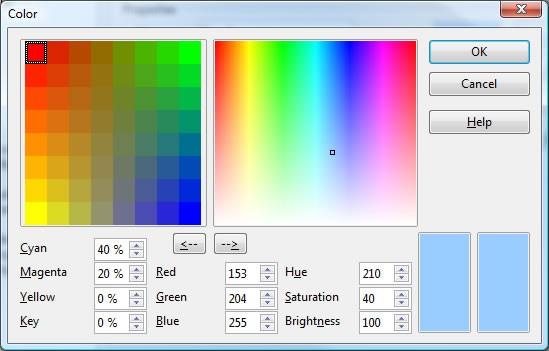 Modify the color components as required and click OK to exit the dialog. The newly defined color now appears in the lower of the color preview boxes shown in Figure 1.