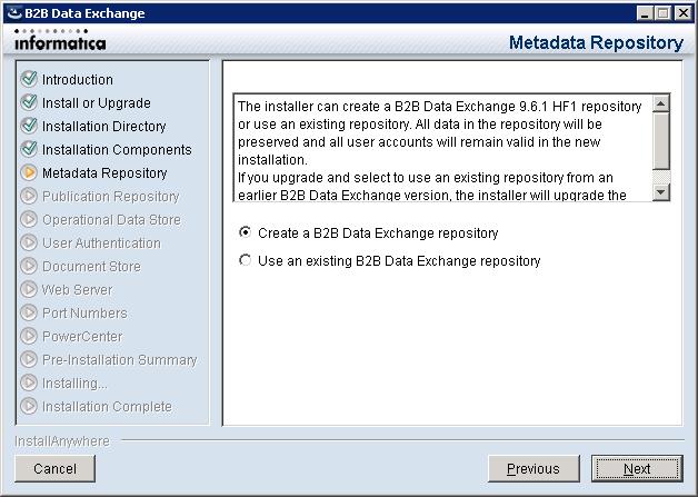 Selected by default. B2B Data Exchange B2B Managed File Transfer 9. Click Next. Adds the B2B Managed File Transfer component to B2B Data Exchange.