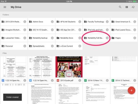 The new Notability Docs folder will now