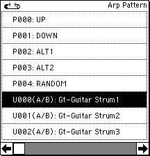 PLAY PROG GLOBAL VALE 0 MEDIA COMPARE Arpeggio Tab The arpeggiator is a function that automatically generates arpeggios (broken chords).