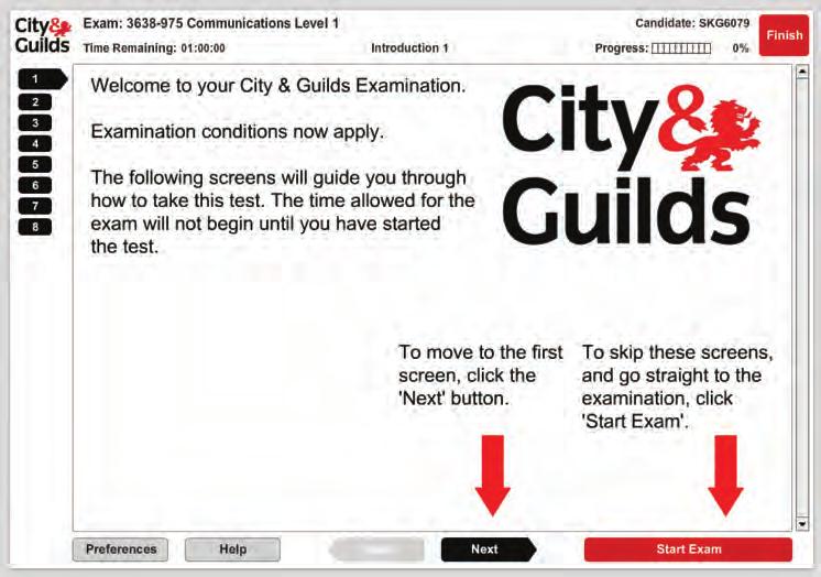 THE EXAM SITTING A CITY & GUILDS ONLINE EXAMINATION 11 Sitting a City & Guilds online examination The test will be taken under usual exam conditions.