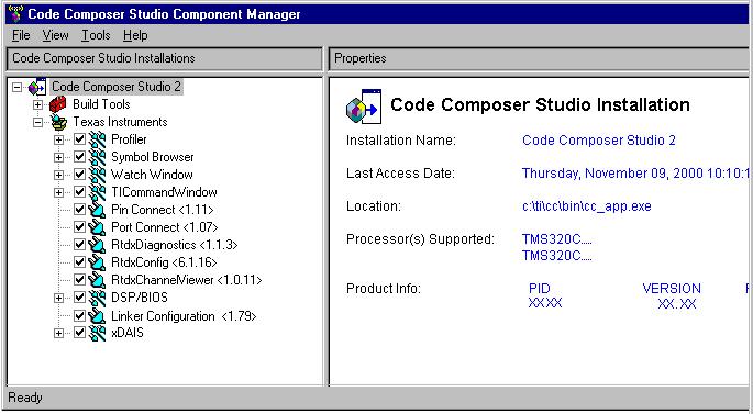 Component Manager 7.1 Component Manager Note: The Component Manager is an advanced tool used primarily to customize or modify your installation.
