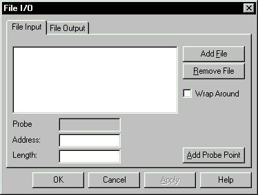 Basic Debugging Step 5: From the File menu, choose File I/O. The File I/O dialog appears so that you can select input and output files. Step 6: Step 7: In the File Input tab, click Add File.
