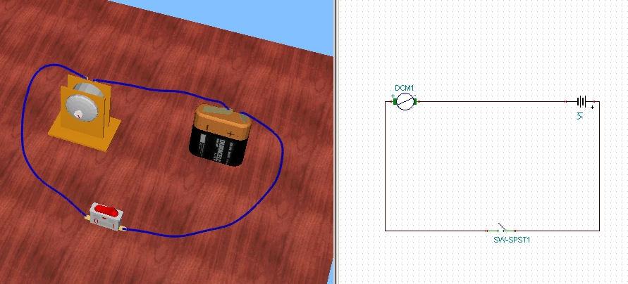 Now lets add mechanical parts to the motor. Turn back to the mechanics page on the component bar. Select a pulley from the componentbar and start moving it above the table.