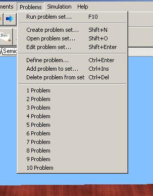6.5.3 Open Problem Set Use this command to open problem set for editing. If you select this menu a standard open dialog appears where you can define the path and name of the problem set.