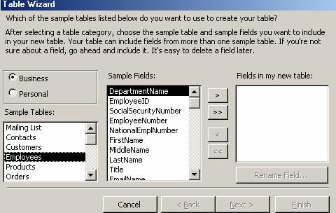 Create Table by