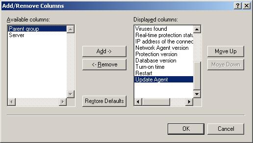 Modification of the displayed columns in preset selections is not supported. To change the columns displayed for a computer selection: 1. In the console tree, open the Event and computer selections.