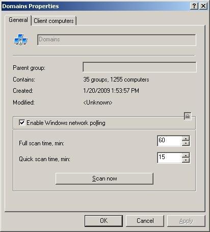 U N A S S I G N E D C O M P U T E R S For quick viewing and modification of the settings for Windows network polling, use the Edit discovery settings link in the results pane of the Unassigned