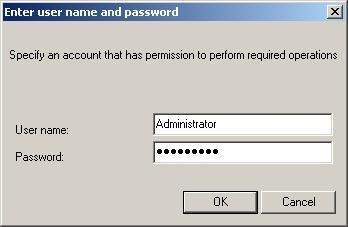 In the corresponding form, specify a user account (name and password) which has Kaspersky Administration Kit operator or administrator rights. Figure 11.