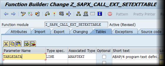 5. Switch to Tables page and add a table TABLEDATA as shown below and press Save button to save changes. 6.