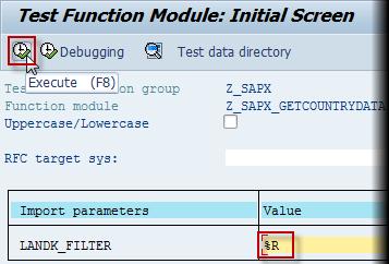 9. Specify a filter string as Import parameter and