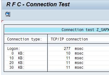 Select an RFC destination you need to verify and press Test connection.