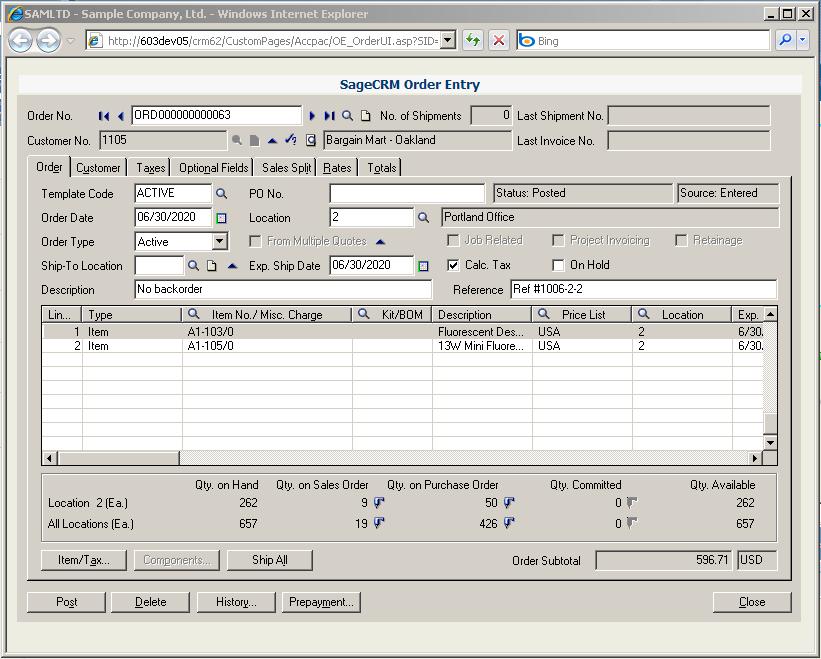 Using Sage ERP Accpac Inquiry Drill Down To view an order in more detail, click its Drill Down