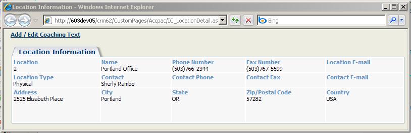 Using Sage ERP Accpac Inquiry To view more details about a location listed on the Order Detail form, select a link in the Location column.