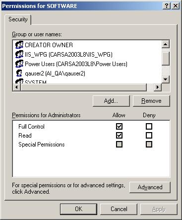 Setting Up SageCRM and Sage ERP Accpac on a Single Server To set registry permissions for the Internet Guest Account: 1. On the Windows taskbar, click Start > Run. 2. Type regedit, and then click OK.