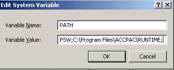 Setting Up SageCRM and Sage ERP Accpac on a Single Server Setting this path statement in the System Variables group sets the path for all users, including the Internet Guest Account.