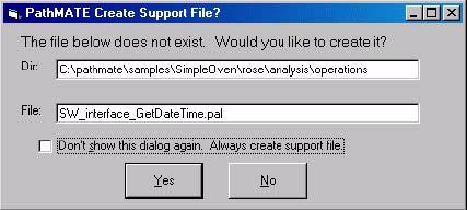 Modeling Creation of Action Language Files If you do not have the Auto Create File option enabled, a dialog box asks you to confirm creation of the file (Figure 2).