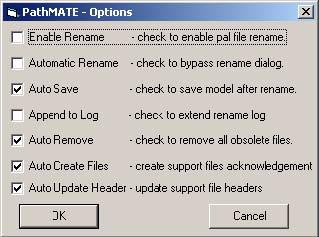 Rename Analysis Elements Options Dialog To set PathMATE options, select the Tools > PathMATE Options menu item.