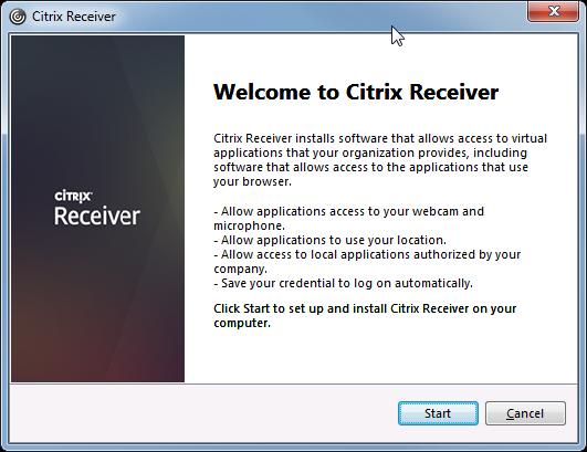 Click on "Install" Wait for Citrix Receiver