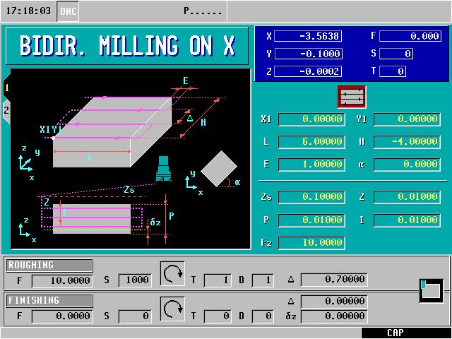 SURFACE MILLING 1. Select the F4 Icon. 2. For this operation we will be using the Bi-Directional Milling along X.