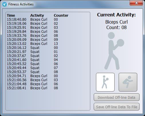 MotionFA middleware library in X-CUBE-MEMS1 UM2216 4 Click on the Fitness Activities icon in the vertical tool bar to open the dedicated application window.