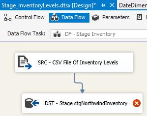 5. Connect the output of the source to the input of the destination by dragging the blue arrow from source and dropping it on destination 6. Double-click on the destination to configure it.