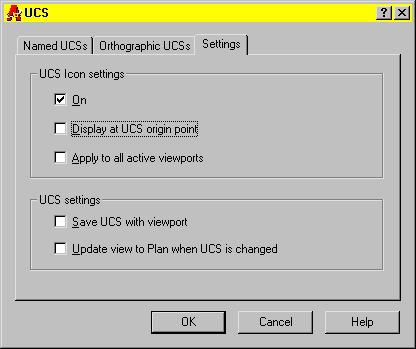 4 In the UCS dialog box, if you want to change the depth of the orthographic UCS, double-click the depth field list of the orthographic UCS you want to change.