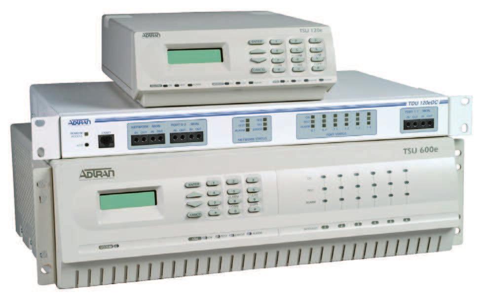 WAN Access TSU 100e Same functionality as TSU 100 Embedded SNMP via SLIP and 10Base-T SNMP traps and alarms to host workstation Dial backup via built-in V.