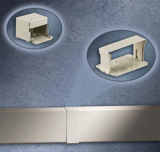Boxes Hubbell Handi-Screw eliminates diffi cult-to-install long screws for faster mounting. Rounded corners eliminate sharp edges. One seam construction provides clean look.