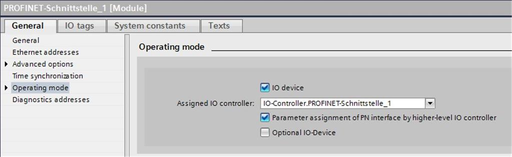 You can select the IO controller from the Assigned IO controller drop-down list. Then, the networking and the IO system between both devices is displayed in network view. 3.