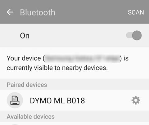 Pairing the Label Maker to your Mobile Device Pair the label maker to your mobile device using Bluetooth settings on your device.