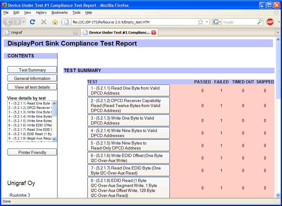Test Report Test Report Views Your internet browser will first open the report in the Test Summary view.