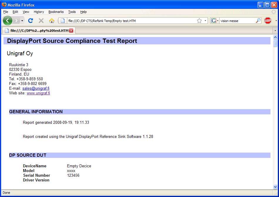 Test Report Details by Test View This view provides the same information as the All test