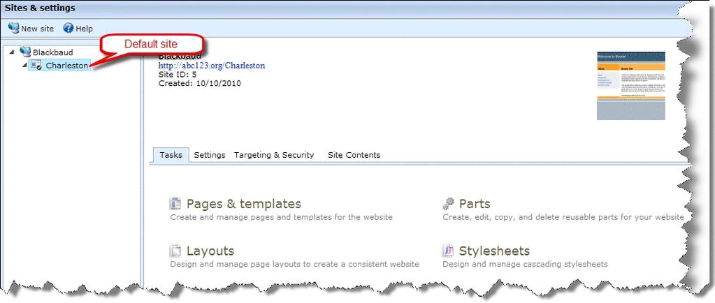 8 CHAPTER 1 Note: After you create an item on the Tasks tab, you can access it from the corresponding section in Site explorer.