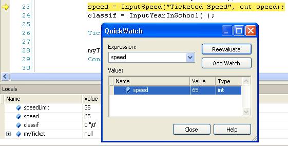 Watches Can set Watch windows during debugging sessions Watch window lets you type in one or more variables or expressions to observe while the program is running Watch window differs from Locals