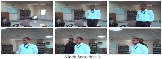 10 image of both the video sequences, the moving object enters into the scene and system for motion detection in focused regions detects the moving object (results of motion detection in focused
