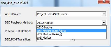 In the same window, please choose DoP Marker 0x05/0xFA in the dropdown menu DSD