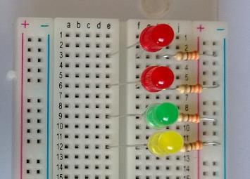 3V and GND and are connected to the appropriate pins on the Raspberry Pi. Figure 5: Something wrong here Figure 5 shows a LED that is not lit up.