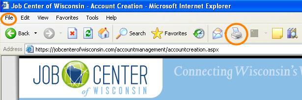 5. The DWD/Wisconsin User Name Creation Complete page will be displayed.