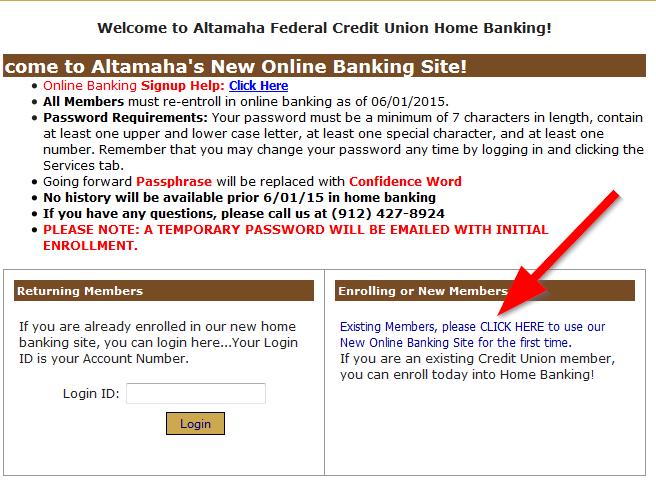 If Enrolling in Online Banking for the first time, the following steps will need to be completed: 1. Go to http://www.altamaha.