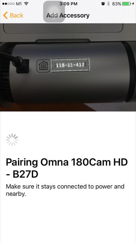 Have the HomeKit Setup Code (HomeKit Pairing Code) ready for scan Sticker attached to the