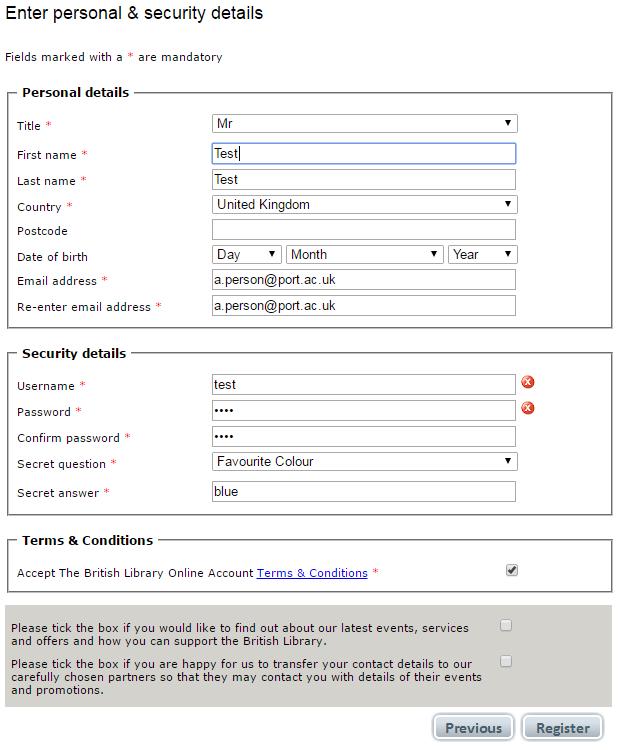 Problems with registering for British Library On Demand See the full instructions on registering for how the process should work. This section focuses on the main potential problems.