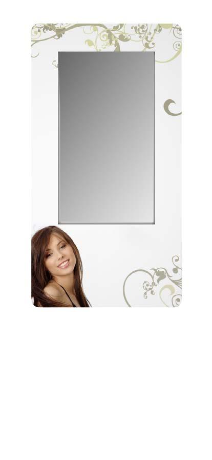 Style Wall - Simply inviting in portrait or landscape format Aluminum frame, profiles powdercoated with rounded edges in smart phone look Front ESG glass 6mm thick,