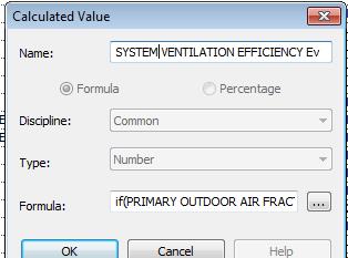 CREATING PARAMETERS FOR CALCULATIONS if(primary OUTDOOR AIR