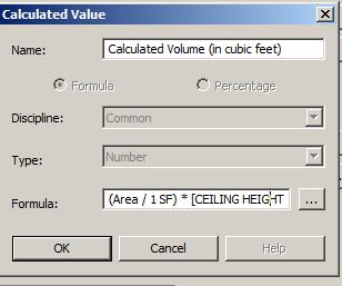 CREATING PARAMETERS FOR ASHRAE 170 CALCULATIONS MAKE A PROJECT FOR CEILING HEIGHT AND USE CEILING HEIGHT*AREA = CALCULATED VOLUME (Area / 1