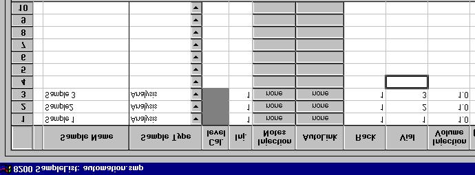Creating the Sample List In System Control, click on the Acquisition button (top right button in the Saturn Module Window).