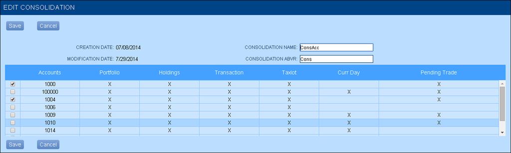 The Edit Consolidation screen appears, as shown in Figure 37.