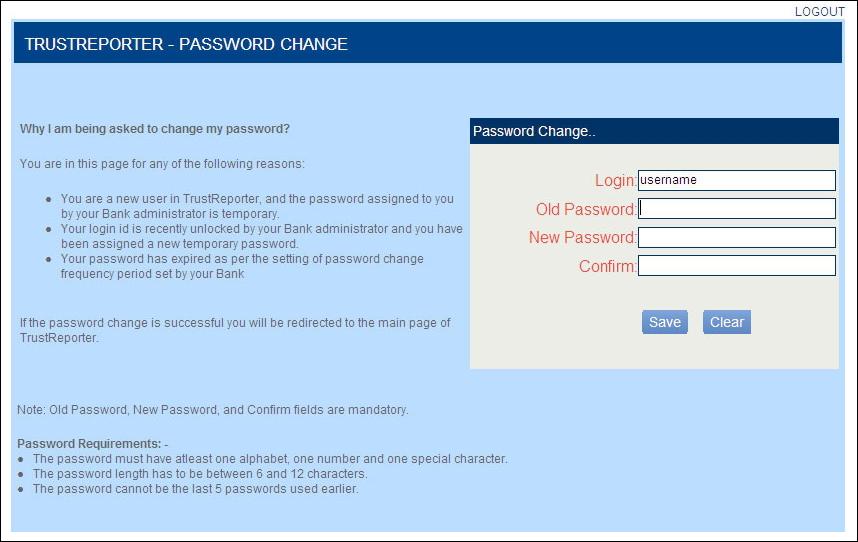 2. Enter your login ID and password in the appropriate fields. 3. Click Login to enter the application.