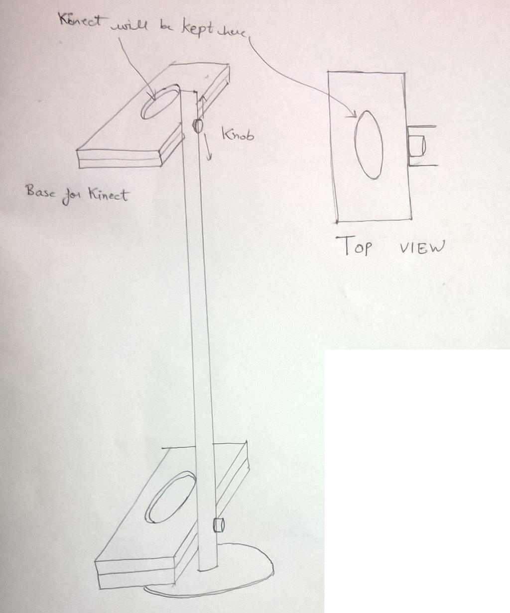 (a) Kinect Stand with sliding bases (b) A scale can be attached to the stand (c) Alternative base: Stable, lighter but does not allow camera to go much lower Figure 4.